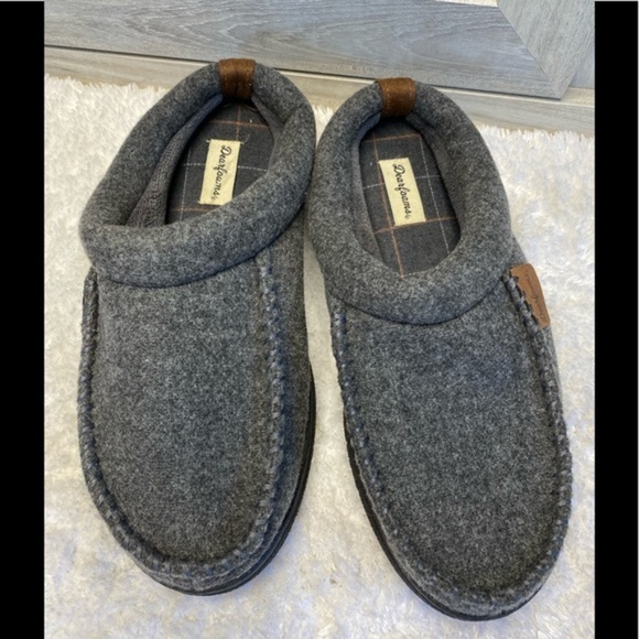 Dearfoams Men's Memory Foam Slippers Dark Heather Grey 9-10 - Picture 6 of 9
